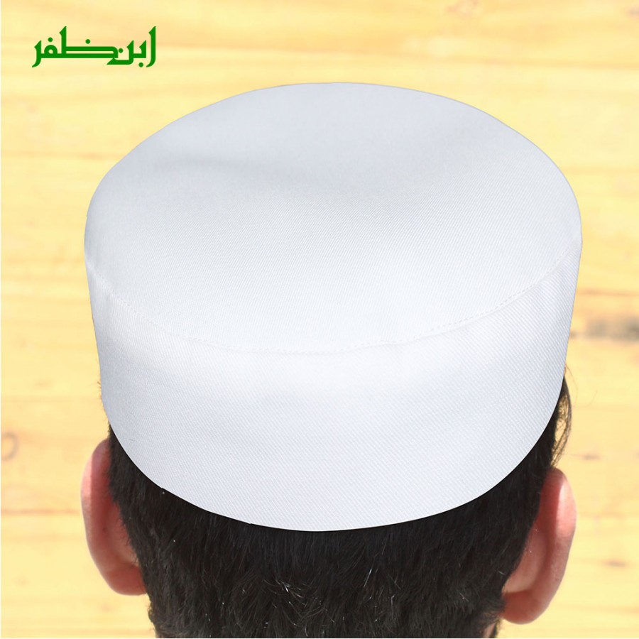 White Color Premium Coat Fabric ( Namaz Cap)  Cap / Kufi IBZ-300-15